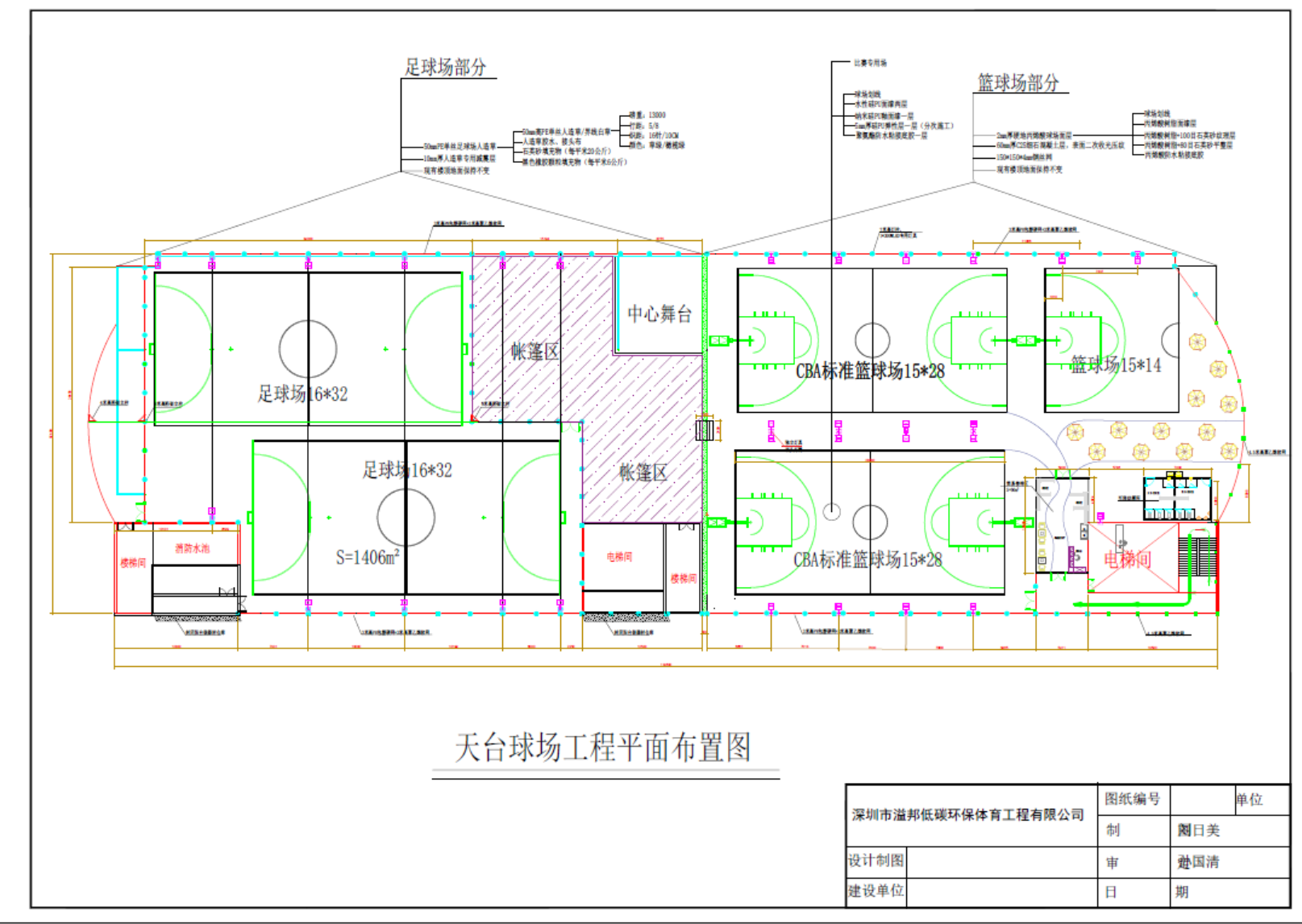 南風樓天臺球場露營布置圖